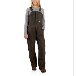 WOMEN'S INSULATED BIB OVERALLS - LOOSE FIT - WASHED DUCK - EXTREME WARMTH